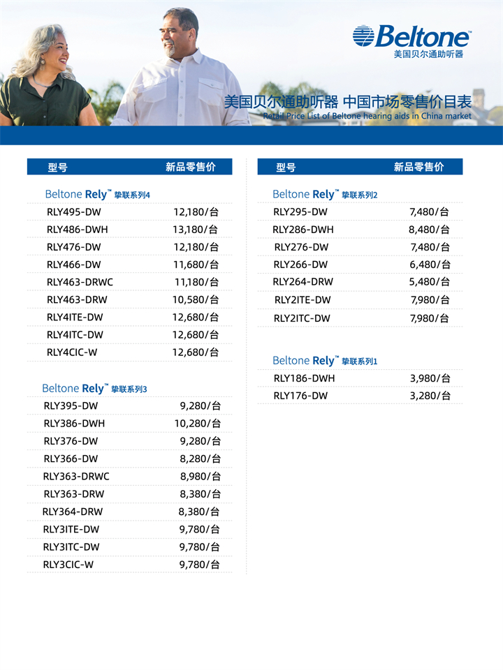 貝爾通助聽器 摯聯(lián)系列RLY3 【適合老年人的中端耳背式助聽器】